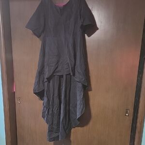 Elegant Black Women's High-Low Tunic